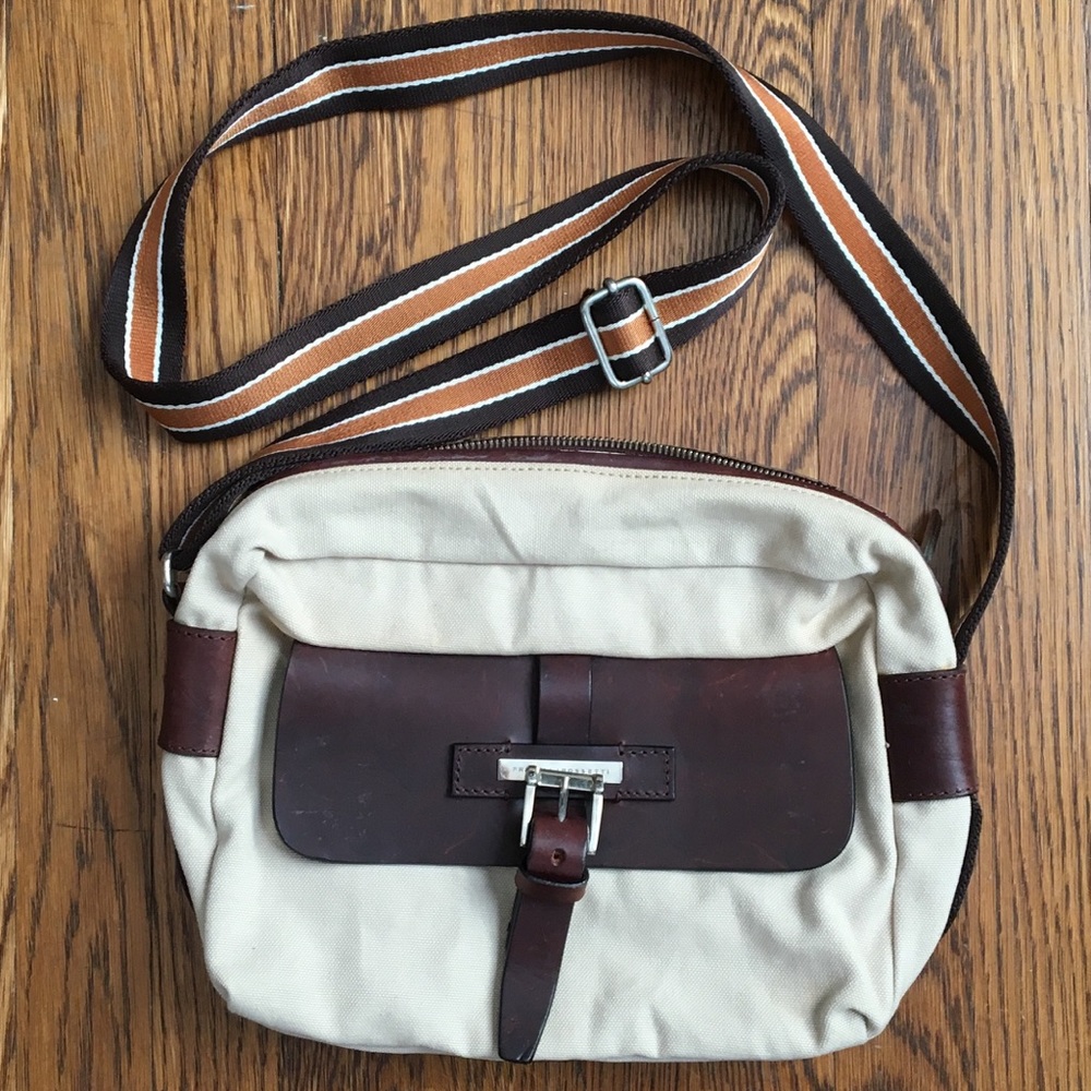 Fratelli Rossetti crossbody purse bag tan canvas